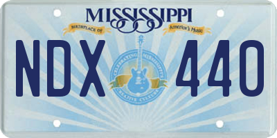 MS license plate NDX440