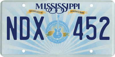 MS license plate NDX452