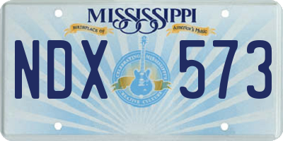 MS license plate NDX573