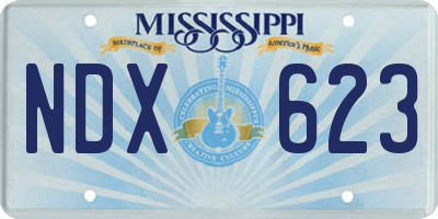 MS license plate NDX623