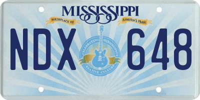 MS license plate NDX648