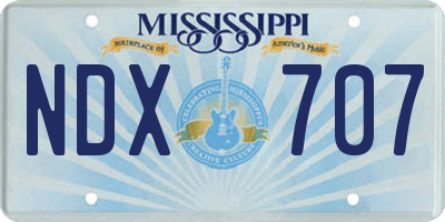 MS license plate NDX707