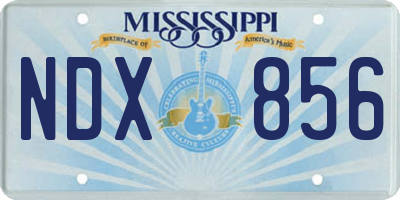 MS license plate NDX856