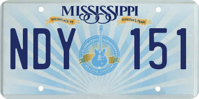MS license plate NDY151