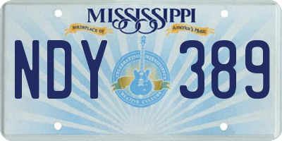 MS license plate NDY389
