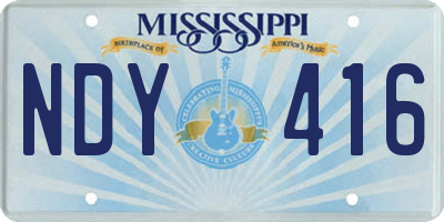 MS license plate NDY416