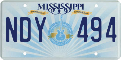 MS license plate NDY494