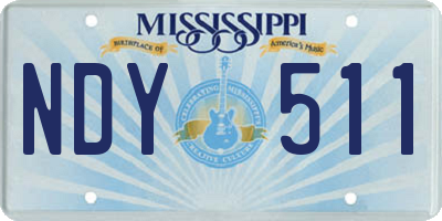 MS license plate NDY511