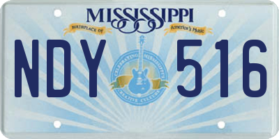 MS license plate NDY516