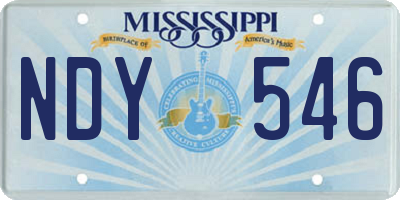 MS license plate NDY546