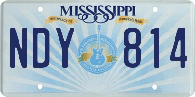 MS license plate NDY814