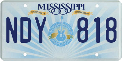 MS license plate NDY818