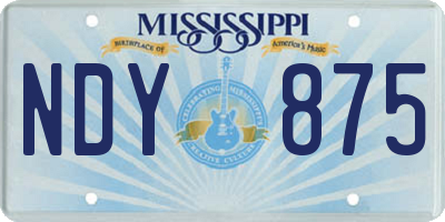 MS license plate NDY875