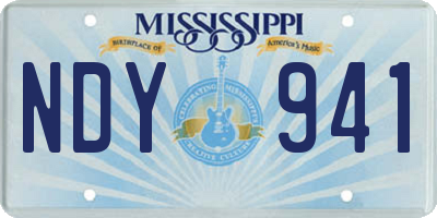 MS license plate NDY941