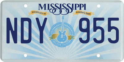 MS license plate NDY955