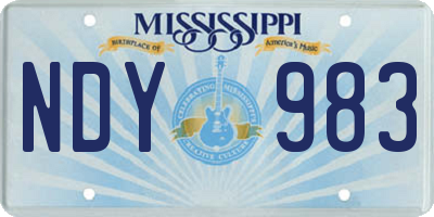 MS license plate NDY983