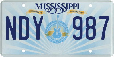 MS license plate NDY987