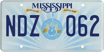 MS license plate NDZ062