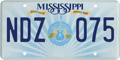 MS license plate NDZ075