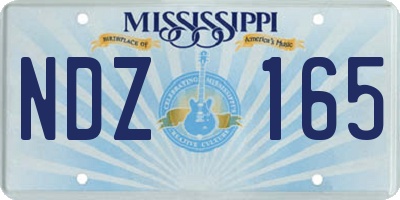 MS license plate NDZ165