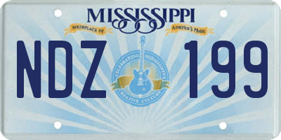 MS license plate NDZ199
