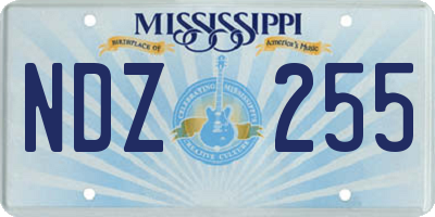 MS license plate NDZ255
