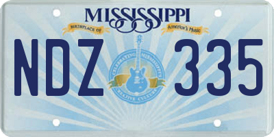 MS license plate NDZ335