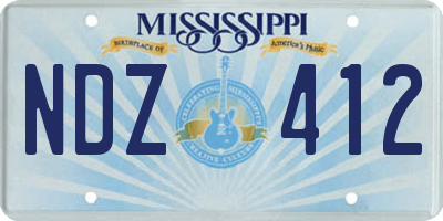 MS license plate NDZ412