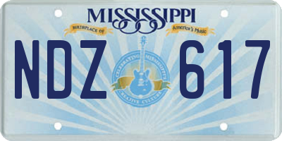 MS license plate NDZ617