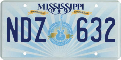 MS license plate NDZ632