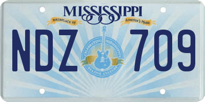 MS license plate NDZ709