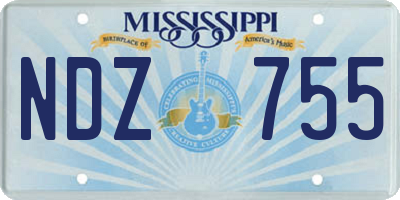 MS license plate NDZ755