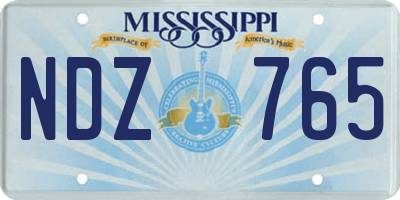 MS license plate NDZ765