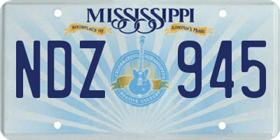 MS license plate NDZ945