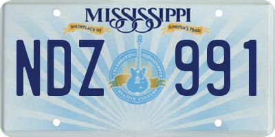 MS license plate NDZ991