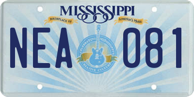 MS license plate NEA081