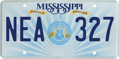 MS license plate NEA327