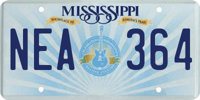 MS license plate NEA364