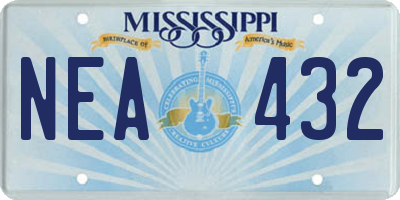 MS license plate NEA432