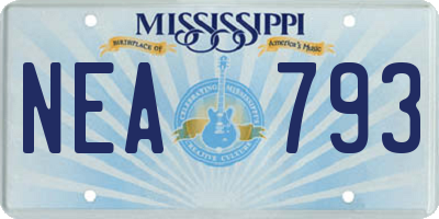 MS license plate NEA793
