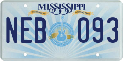 MS license plate NEB093