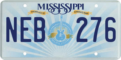 MS license plate NEB276