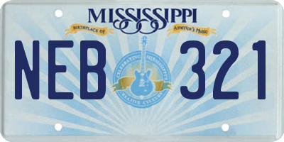 MS license plate NEB321