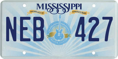 MS license plate NEB427