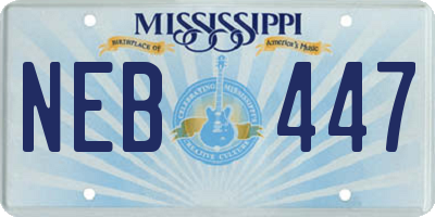 MS license plate NEB447