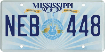 MS license plate NEB448