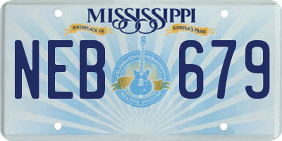 MS license plate NEB679