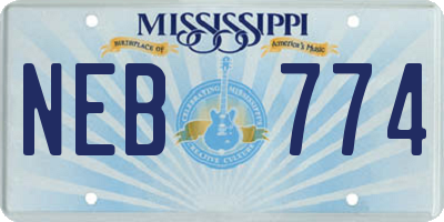 MS license plate NEB774