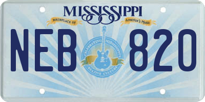 MS license plate NEB820