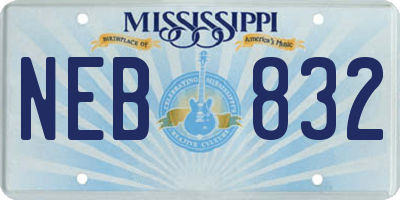 MS license plate NEB832